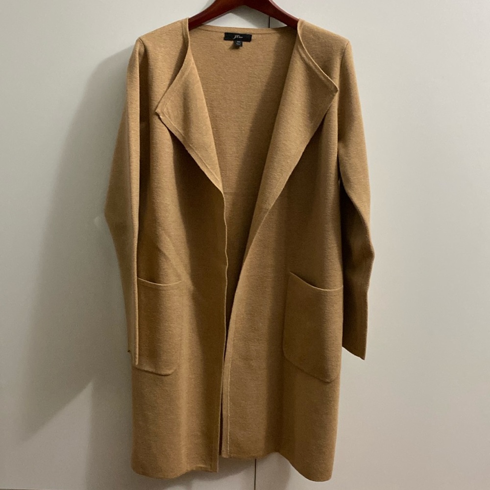 J.Crew Camel Long Sweater Coat XS Coatigan